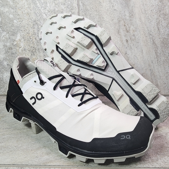 On Running Other - ON Cloudventure Peak Mens Hiking Shoes Sz 13 Black/Rock Trail Swiss Engineering